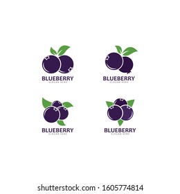 Blueberry logo vector template icon illustration design 