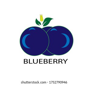 Blueberry logo vector template icon illustration