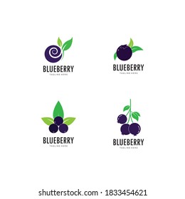 Blueberry logo vector template icon illustration design