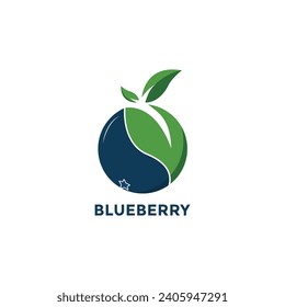 Blueberry logo vector template icon illustration