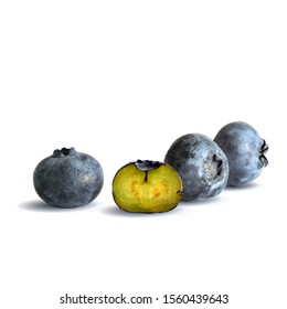 Blueberry low poly. Fresh, nutritious and tasty blueberry. Symbols of berries. Elements for label design. Blueberry in triangulation technique.