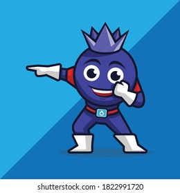 blueberry mascot logo character. vector logo.