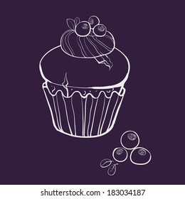 blueberry muffin with cream