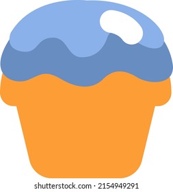 Blueberry muffin, illustration, vector on a white background.
