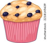 A blueberry muffin isolated illustration