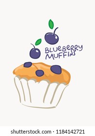 Blueberry Muffins vector design