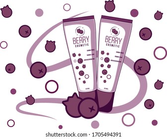 Blueberry Natural Cosmetic tube packaging design