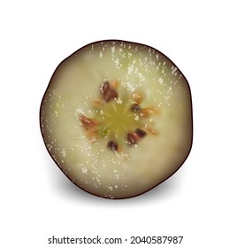 Blueberry Natural Vitamin Cut Berry Piece Vector. Delicious Blueberry Bio Food Product. Freshness Diet Eatery Nutrition For Prepare Vegetarian Dessert Template Realistic 3d Illustration