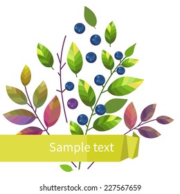 Blueberry on white background. Vector illustration