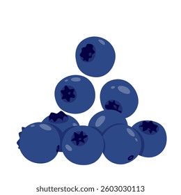 blueberry on a white background. Vector eps 10