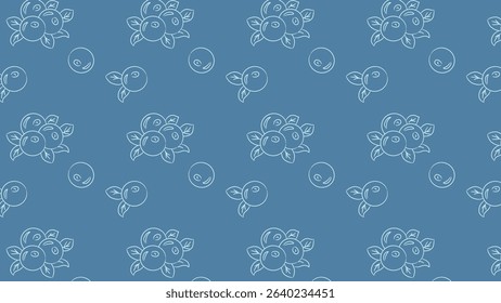 blueberry outline seamless pattern. For background, wallpaper, print, textile motifs, packaging. 