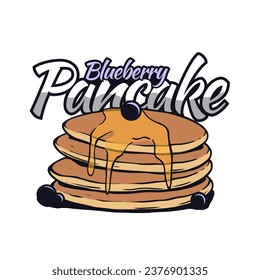 Blueberry pancake logo design for template