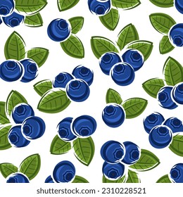 Conjunto de fondo del patrón Blueberry. Icono de colección blueberry. Vector