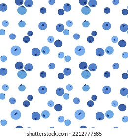 Blaubeermuster Blaubeeren auf weißem Hintergrund. Vektorgrafik.