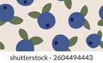 Blueberry Pattern Design. Minimal abstract pattern.