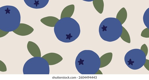 Blueberry Pattern Design. Minimal abstract pattern.