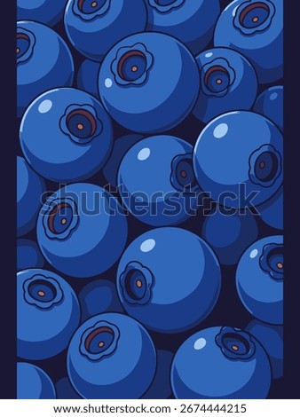 Blueberry pattern illustration in flat style. Background vector design 