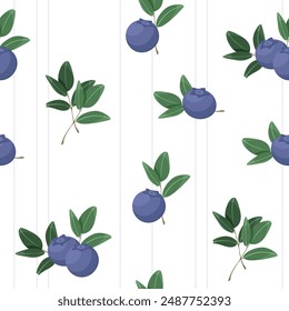 Blueberry pattern on a white background. Seamless texture. Print.Wrapping paper. Fabric. Textile. Healthy. Diet. Organic. Fresh. Card.