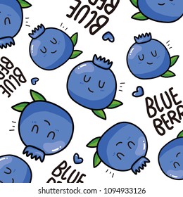 Blueberry Pattern.Vector Illustration.