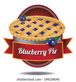 Blueberry pie icon. EPS 10 vector.