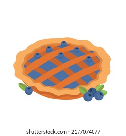 pastel de arándano aislado en un fondo blanco