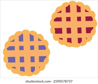 Blueberry pie with white background