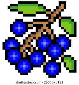 Arándano con estilo del arte del pixel