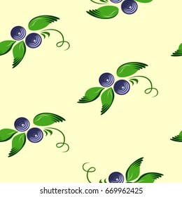 Blueberry seamless background