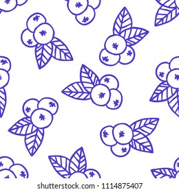 blueberry seamless doodle pattern