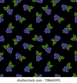blueberry seamless doodle pattern
