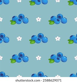 Blueberry Seamless Pattern Background. Vector Illustration Seamless Pattern for Wallpaper or Any Purpose Background