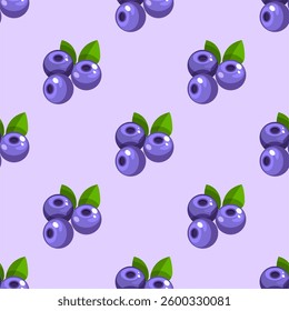 Blueberry Seamless Pattern Background. Vector Illustration Seamless Pattern for Wallpaper or Any Purpose Background