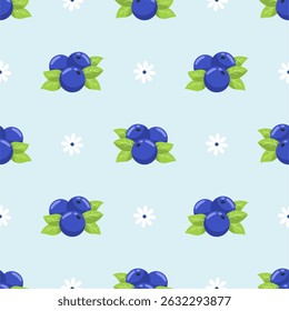 Blueberry Seamless Pattern Background. Vector Illustration Seamless Pattern for Wallpaper or Any Purpose Background