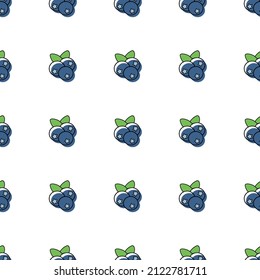  blueberry seamless pattern. Background, wallpaper, seamless, texture. Sketch. Color.vector illustration