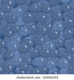 Blueberry seamless pattern blue Fresh juicy berries. Vector