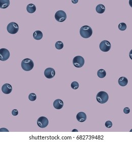 Blueberry seamless pattern. Vector background. Beautiful Wrapping paper.