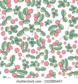 Blueberry seamless pattern vector illustration 