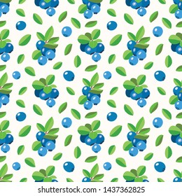 Blueberry seamless vector pattern. Hand drawn blueberries pattern for wallpapers, pattern fills, backgrounds, surface textures, textile.