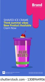 Blueberry shaved ice, poster new product 