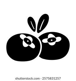Blueberry. Silhouette icon. Vector illustration on white background.