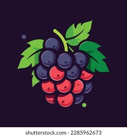 Blaubeere, einfaches, modernes Logo, Vektorgrafik