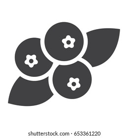 Blueberry solid icon, fruit and diet, vector graphics, a glyph pattern on a white background, eps 10.