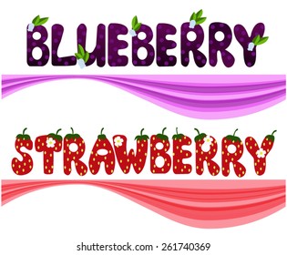 Blueberry and strawberry for package design.