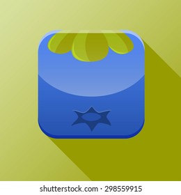 Blueberry texture icon stylized like mobile app.