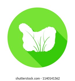 blueberry tree icon in Flat long shadow style on white background