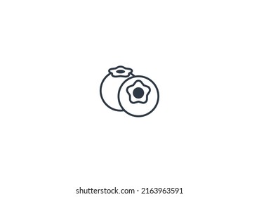 Blueberry vector flat emoticon. Isolated Blueberry emoji illustration. Blueberry icon