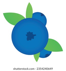 Blaubeere, Vektorgrafik mit Blättern