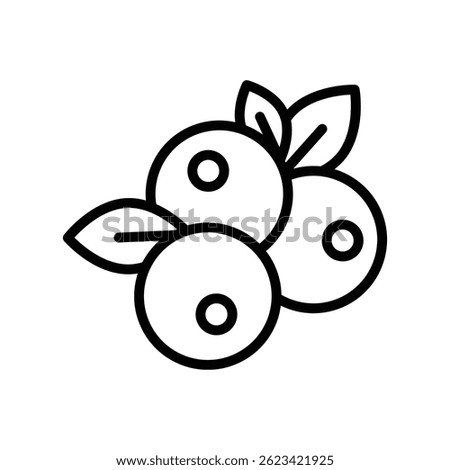 Blueberry Vector outline icon. Eps10 file 