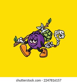 blueberry vector smoking joint hold nug weed