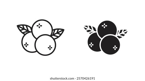 Blueberry vector web icons set